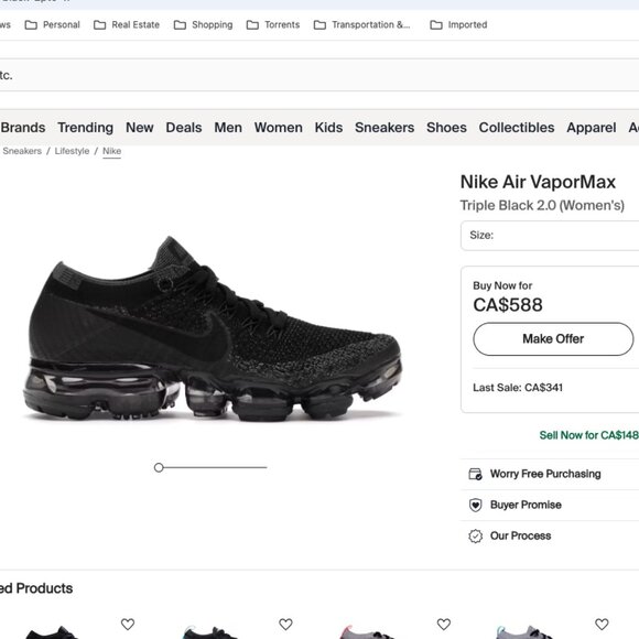 Nike Air Vapormax Triple Black Runners - 6 - Picture 10 of 11